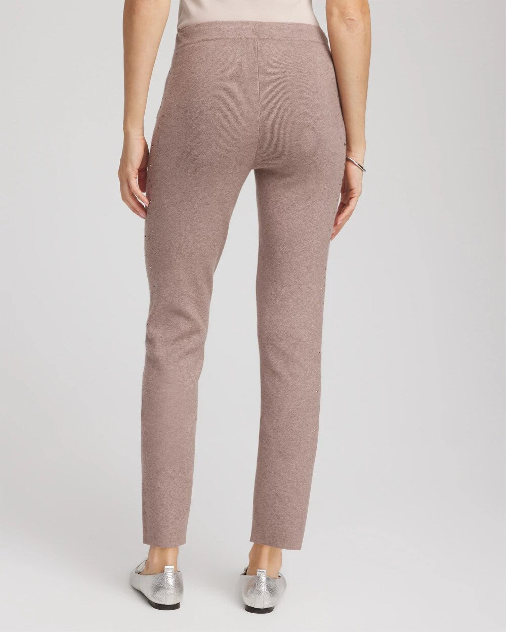 Chico's Zenergy® Luxe Rhinestone Ankle Pants Taupe Heather