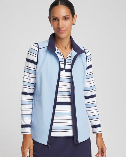 Chico's Zenergy® UPF Contrast Vest Crystal Topaz