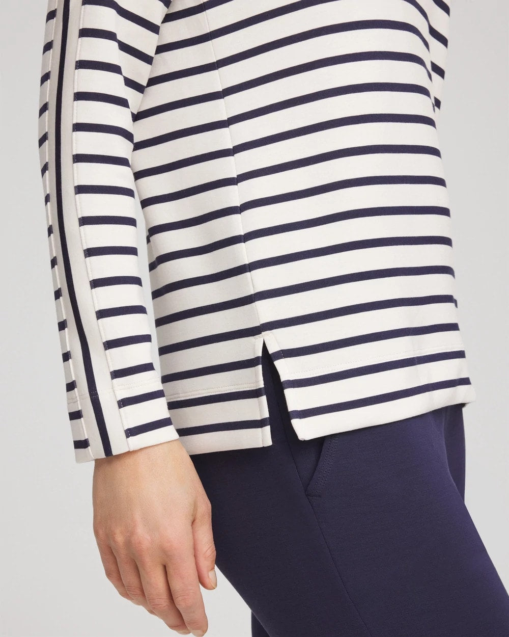 Chico's Zenergy® Soft Striped Top Passport Blue