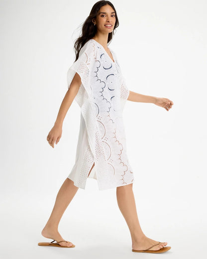 Chico's Woven Long Swim Cover-Up Alabaster