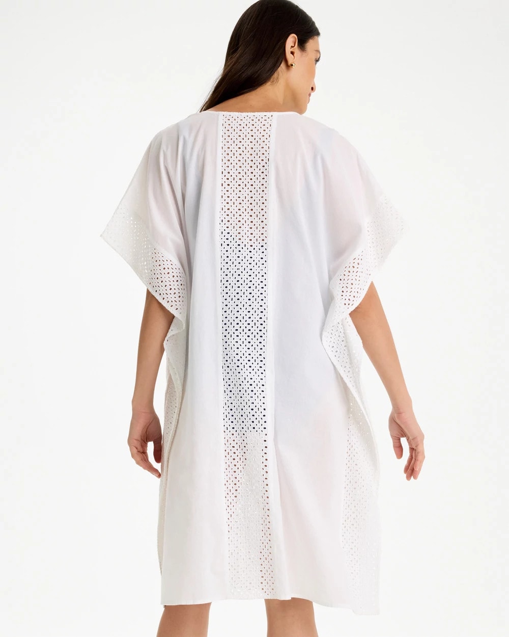 Chico's Woven Long Swim Cover-Up Alabaster
