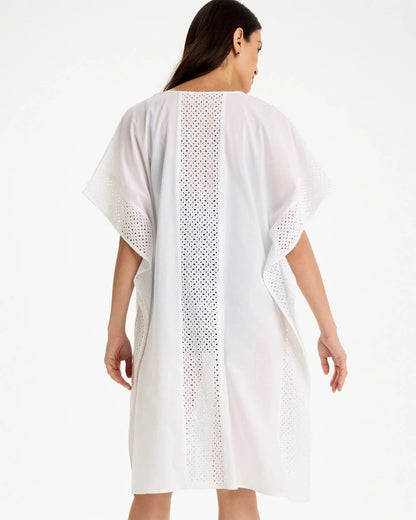 Chico's Woven Long Swim Cover-Up Alabaster