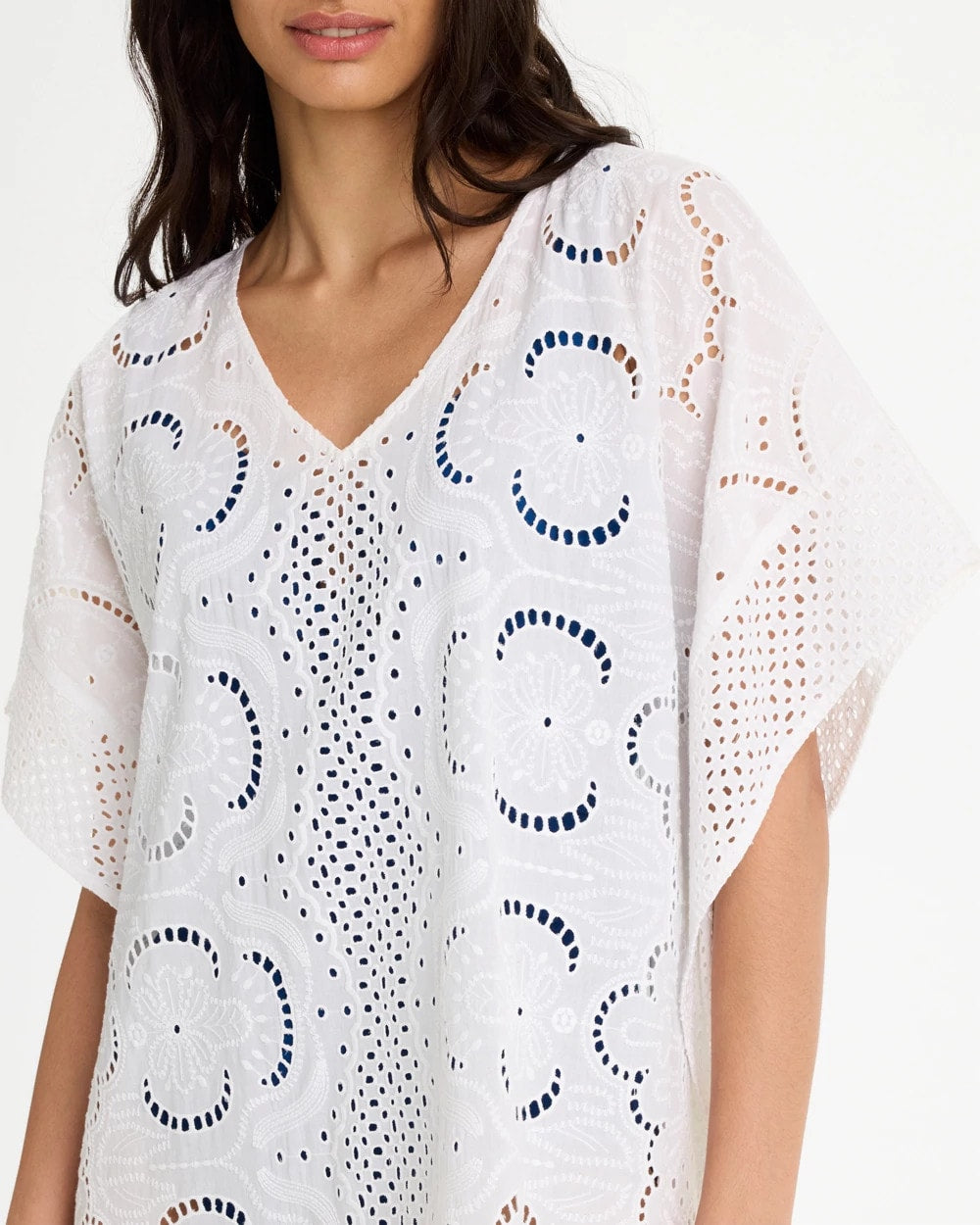 Chico's Woven Long Swim Cover-Up Alabaster