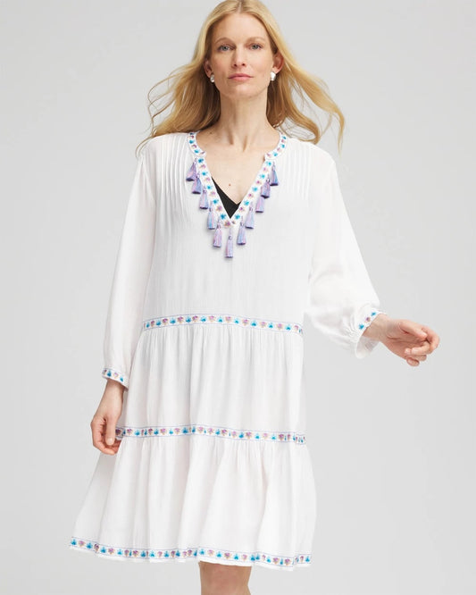 Chico's Chico's Beach Swimsuit Cover-Up Dress Alabaster