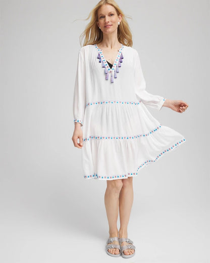 Chico's Chico's Beach Swimsuit Cover-Up Dress Alabaster