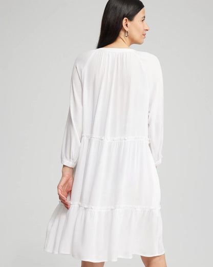 Chico's Button Front Swim Coverup Alabaster