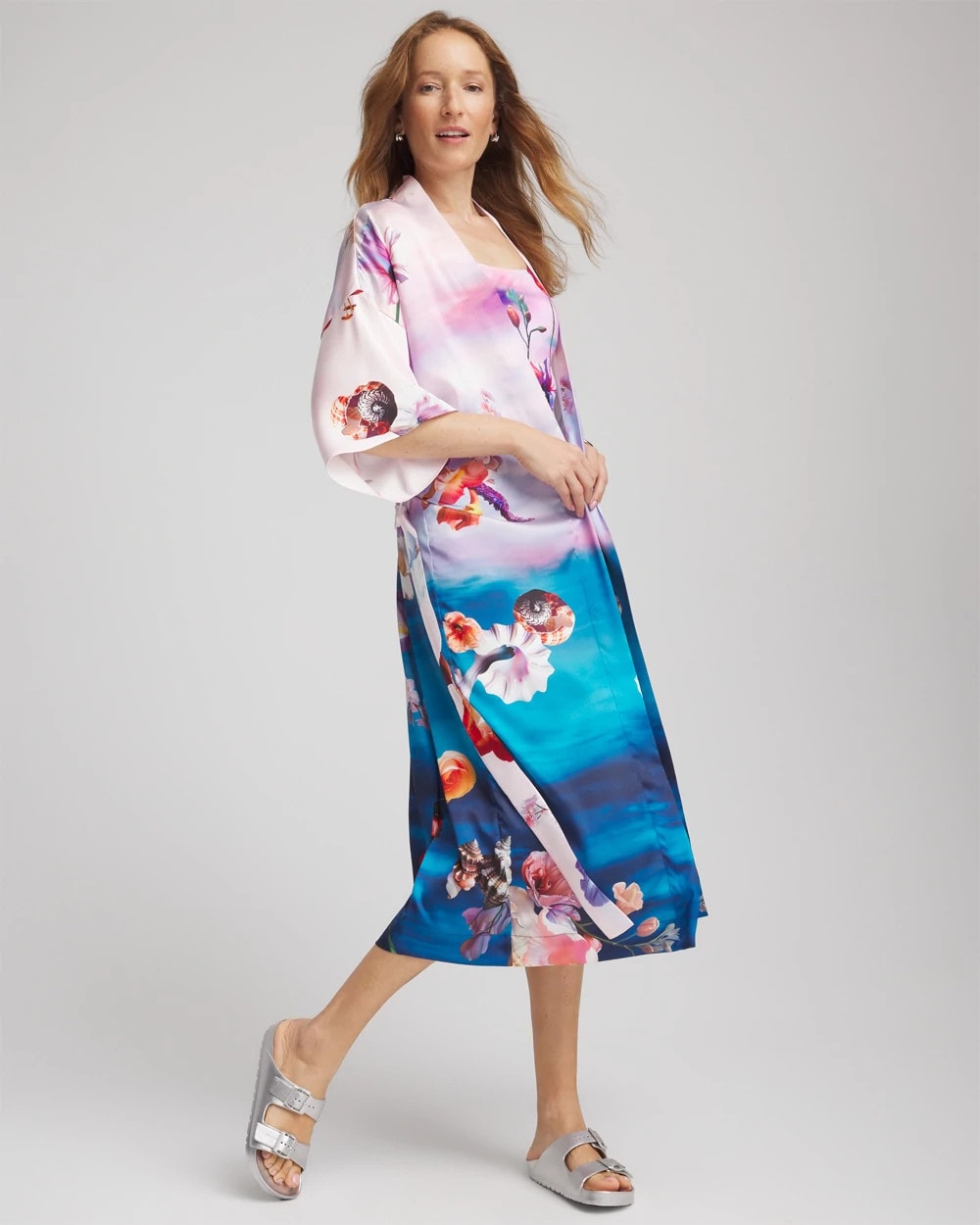 Chico's Gottex Under The Sea Kimono Multi Print