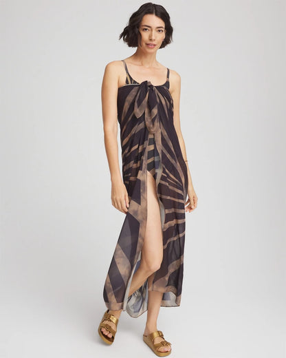 Chico's Gottex Desert Queen Pareo Black/Brown