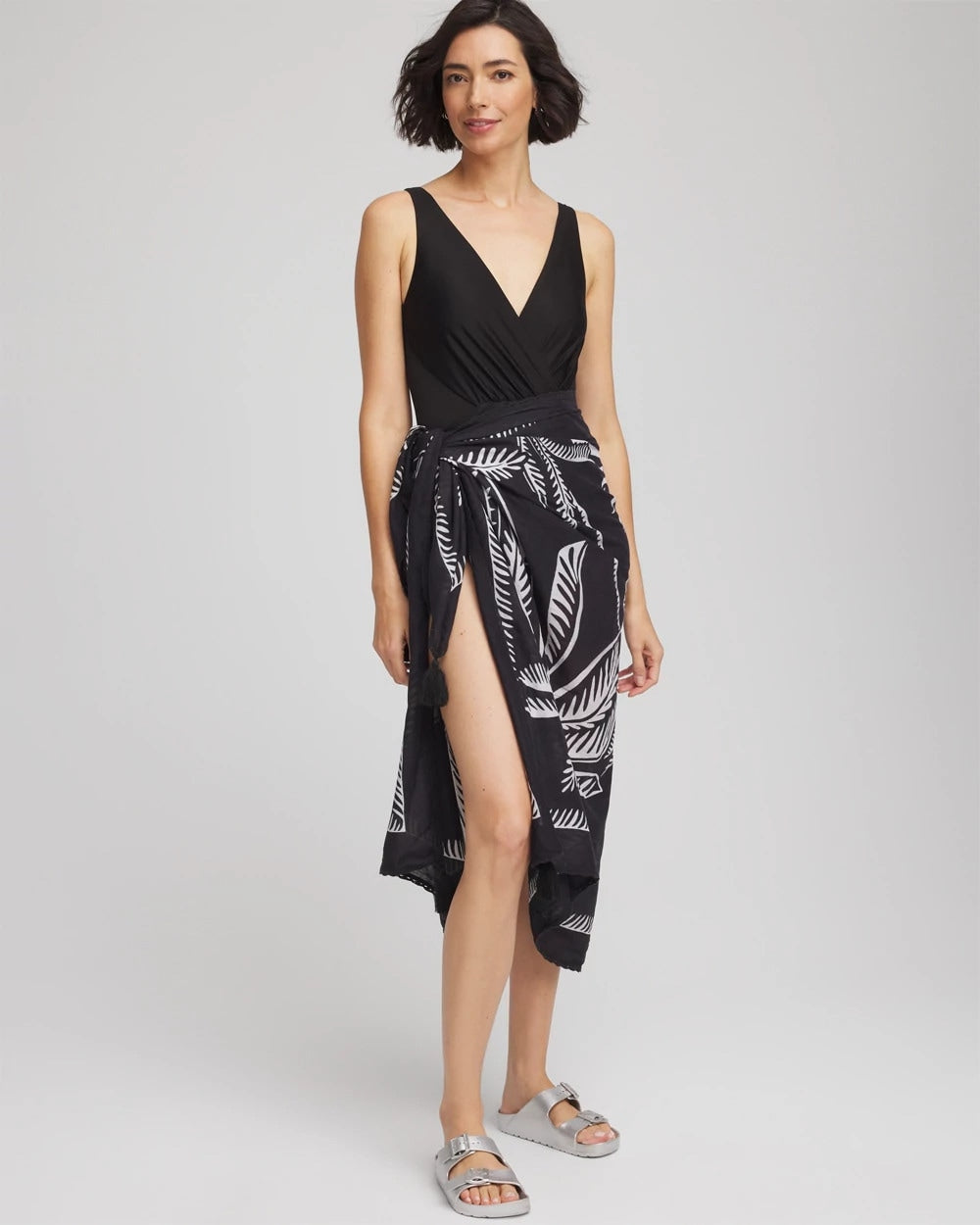 Chico's Magicsuit® Hearts of Palm Pareo Black/Multi