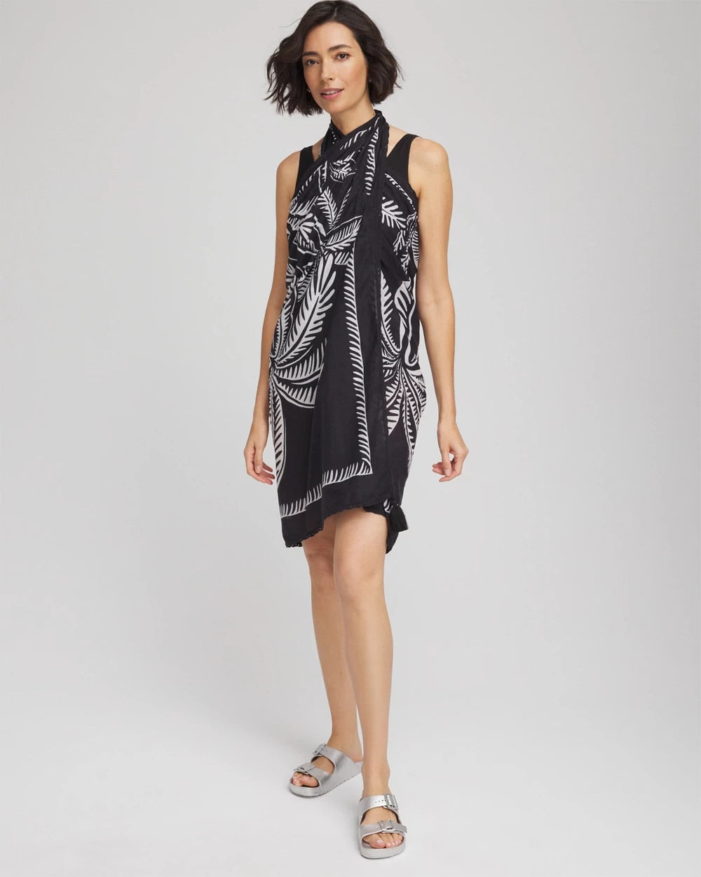 Chico's Magicsuit® Hearts of Palm Pareo Black/Multi