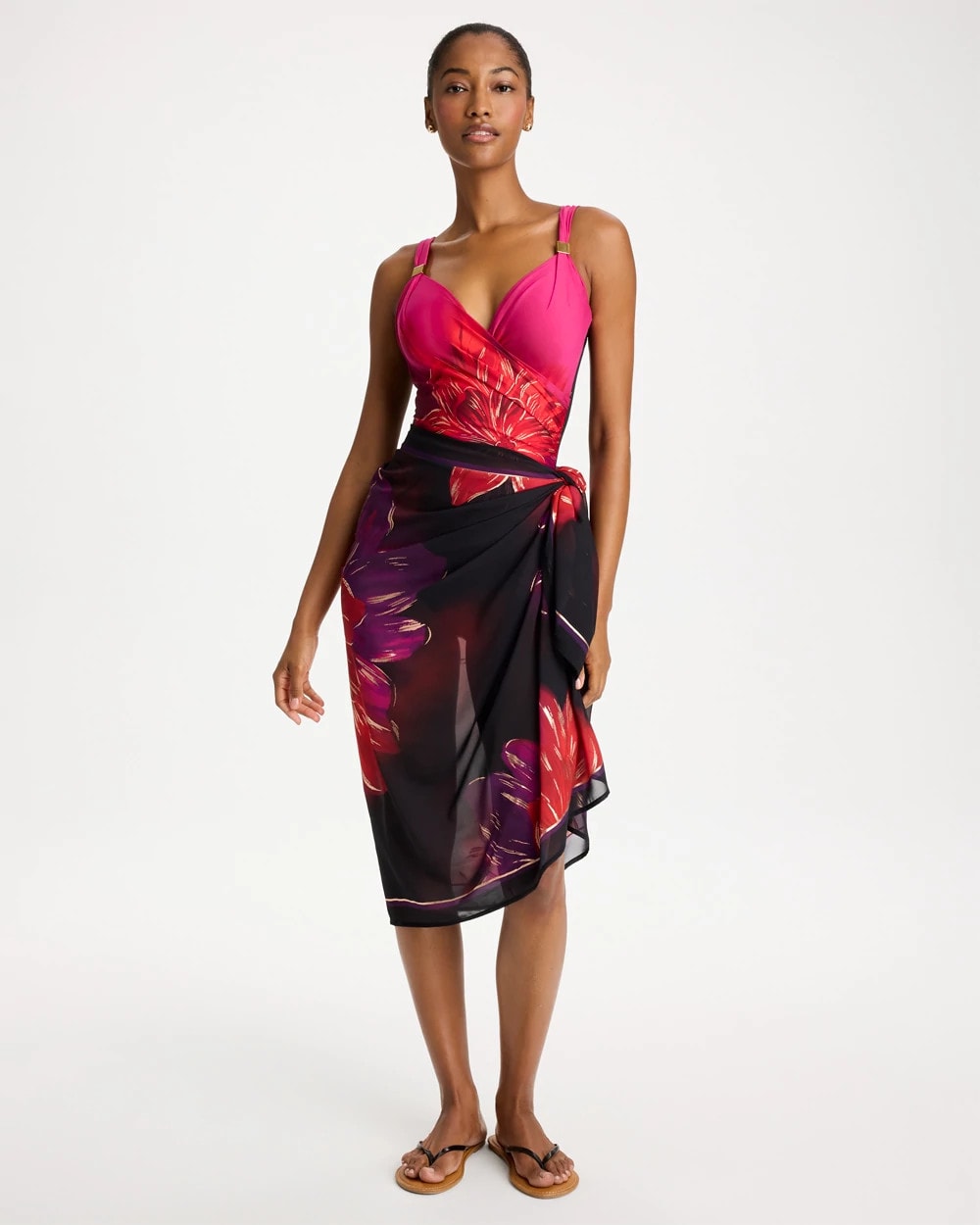 Chico's Miraclesuit® Petali Rosa Siren One Piece Black/Multi
