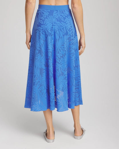 Chico's Gottex Skyfall Lace Long Skirt Light Blue
