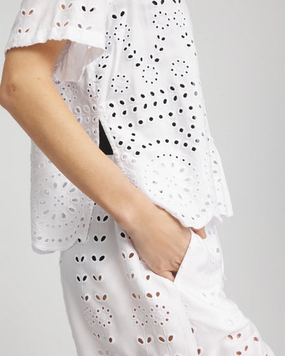 Chico's Swimsuit Cover-Up Short and Shirt Set Alabaster