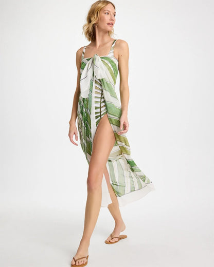 Chico's Gottex Willow Pareo Green Print