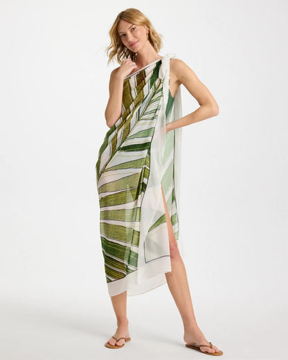 Chico's Gottex Willow Pareo Green Print