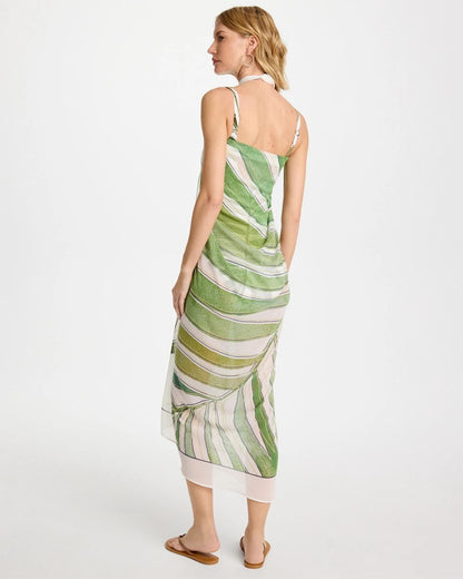 Chico's Gottex Willow Pareo Green Print