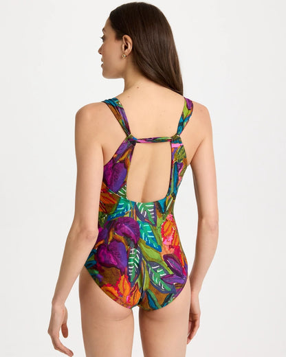 Chico's Magicsuit® Cactus Flower Dakota One-Piece Swimsuit Multi Print