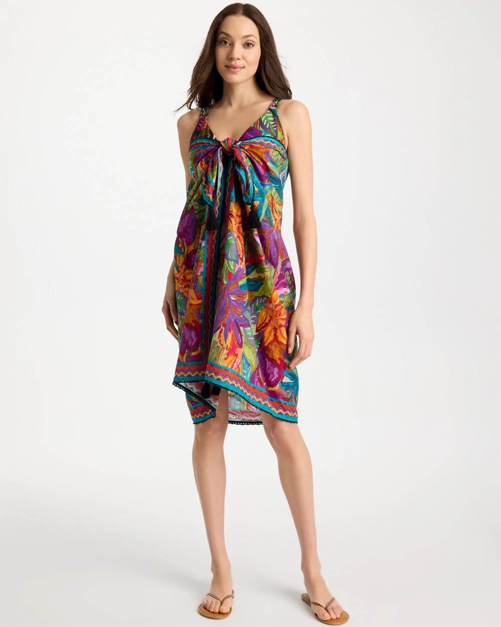 Chico's Magicsuit® Cactus Flower Pareo Multi Print