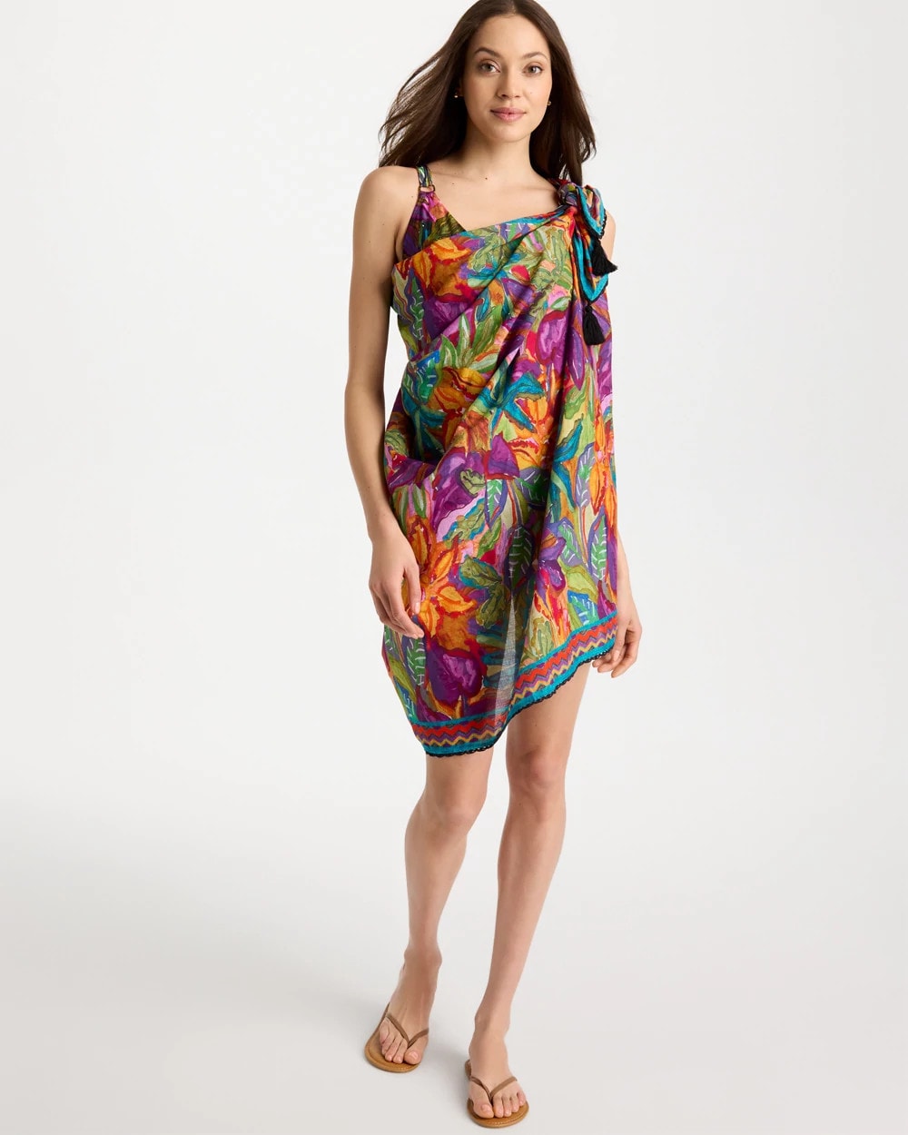 Chico's Magicsuit® Cactus Flower Pareo Multi Print