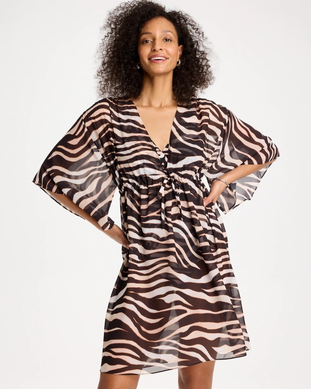 Chico's Gottex Nambiti V-Neck Cover-Up Safari