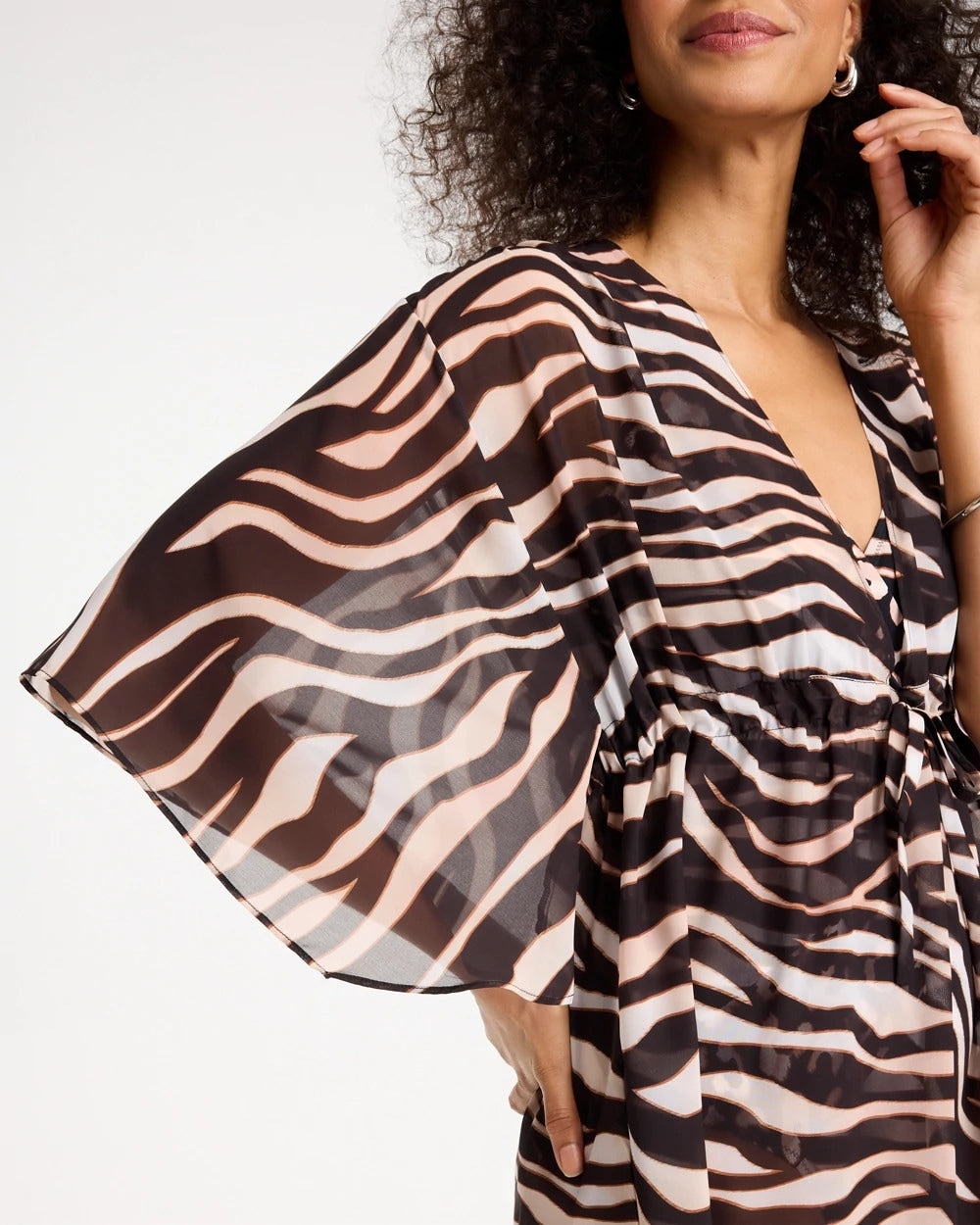 Chico's Gottex Nambiti V-Neck Cover-Up Safari