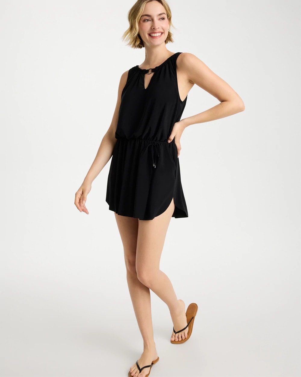 Chico's Magicsuit® Effie Solid Swim Dress Black