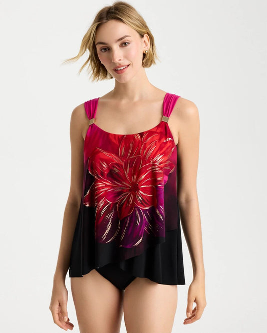 Chico's Miraclesuit® Petali Rosa Dazzle Tankini Black/Multi
