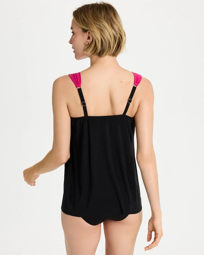 Chico's Miraclesuit® Petali Rosa Dazzle Tankini Black/Multi
