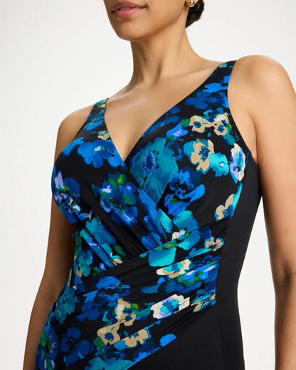 Chico's Secret Garden Oceanus One Piece Black/Multi