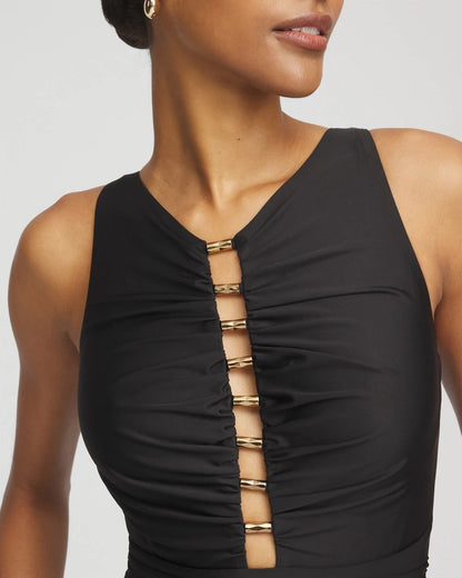 Chico's Miraclesuit® Razzle Dazzle Swizzle One Piece Swimsuit Black