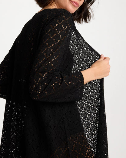 Chico's Long Knit Swim Cover-Up Black
