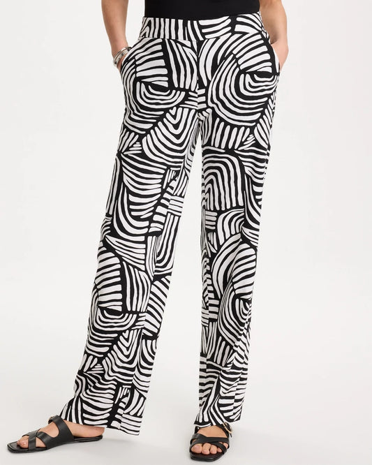 Chico's Geo Pull-On Wide-Leg Linen Pants Alabaster