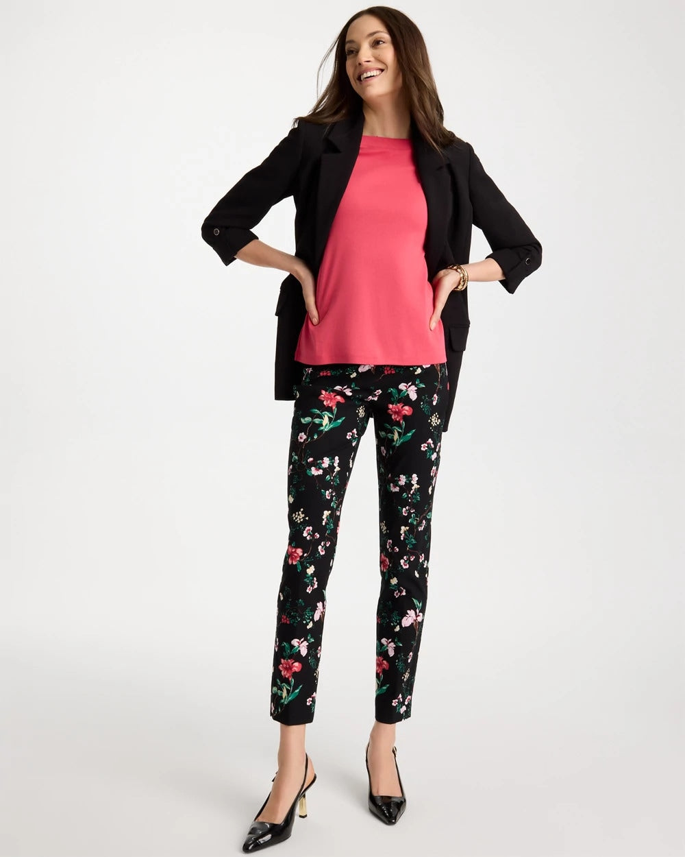 Chico's Kyoto Bloom Brigitte™ Slim Ankle Pants Black