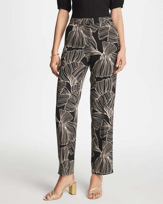Chico's Ginkgo Crepe Tapered Ankle Pants Black