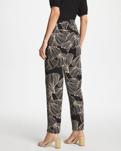 Chico's Ginkgo Crepe Tapered Ankle Pants Black