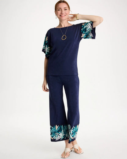 Chico's Travelers™ Printed Kimono Sleeve Top Kings Navy