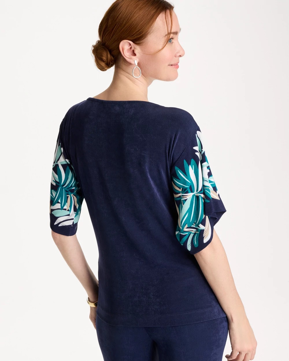Chico's Travelers™ Printed Kimono Sleeve Top Kings Navy