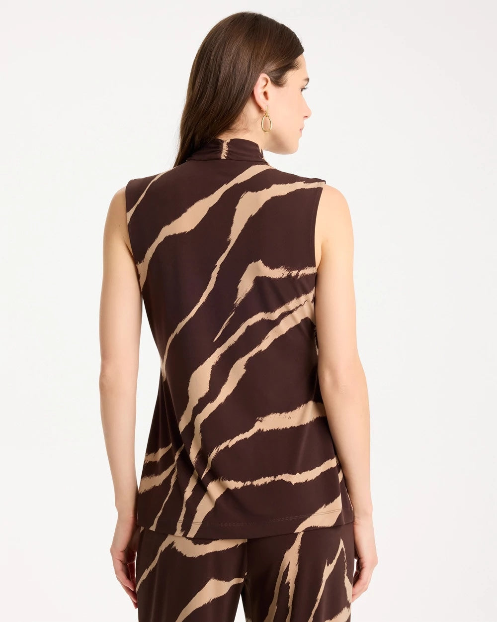 Chico's Travelers™ Zebra Knit Wrap Top Cocoa Bean
