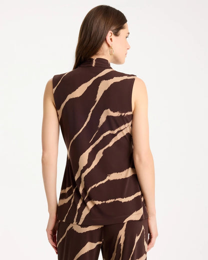 Chico's Travelers™ Zebra Knit Wrap Top Cocoa Bean