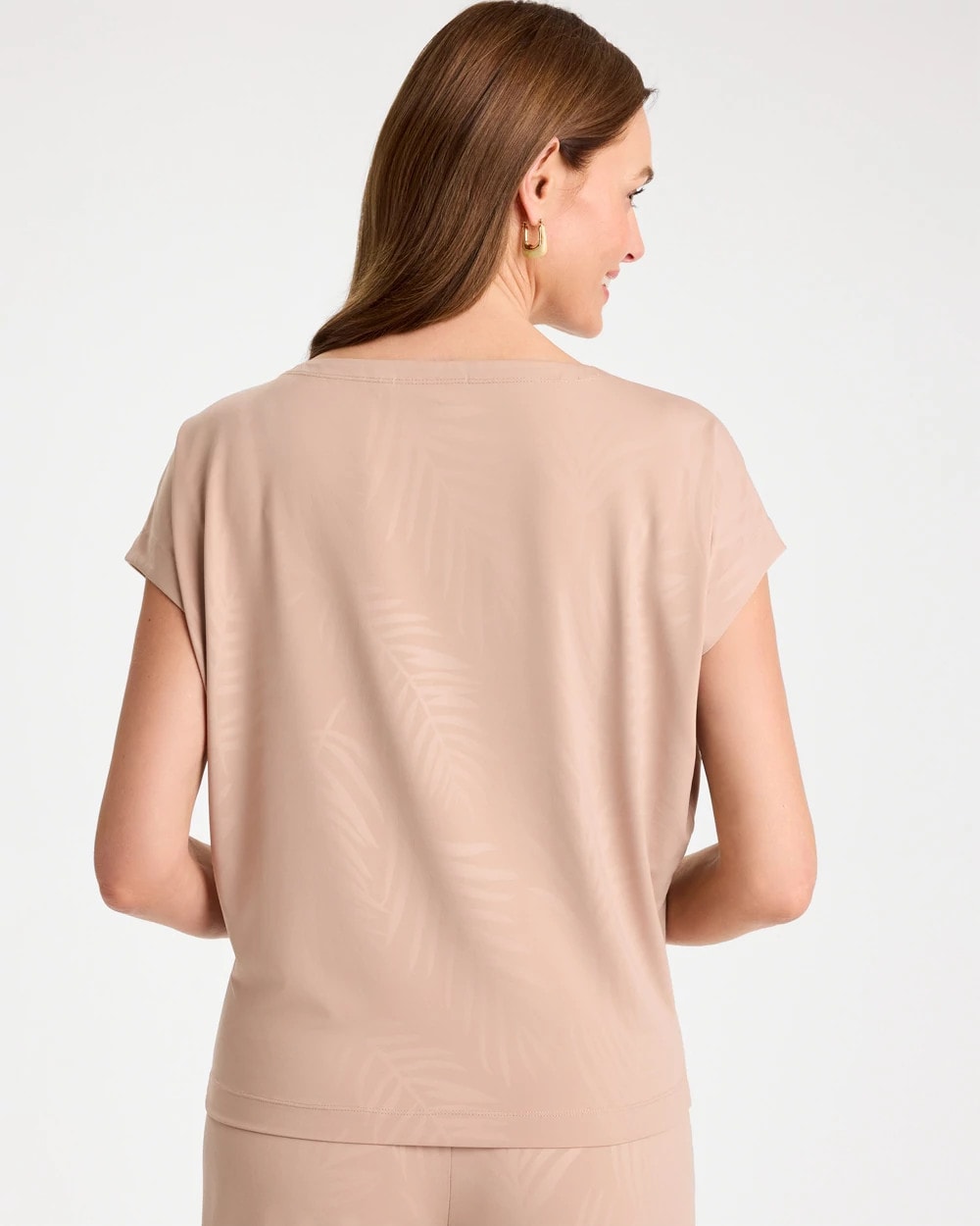 Chico's Travelers™ Palm Embossed Knit Top Mocha Mousse