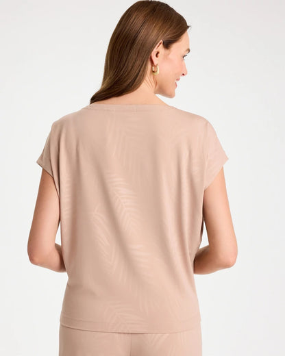 Chico's Travelers™ Palm Embossed Knit Top Mocha Mousse