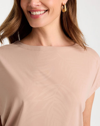 Chico's Travelers™ Palm Embossed Knit Top Mocha Mousse