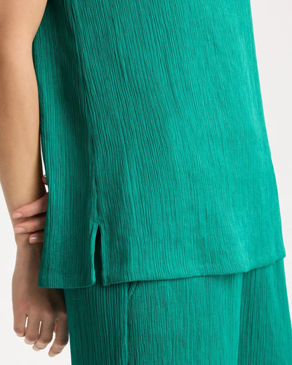 Chico's Travelers™ Crinkle Textured Tank Topanga Green