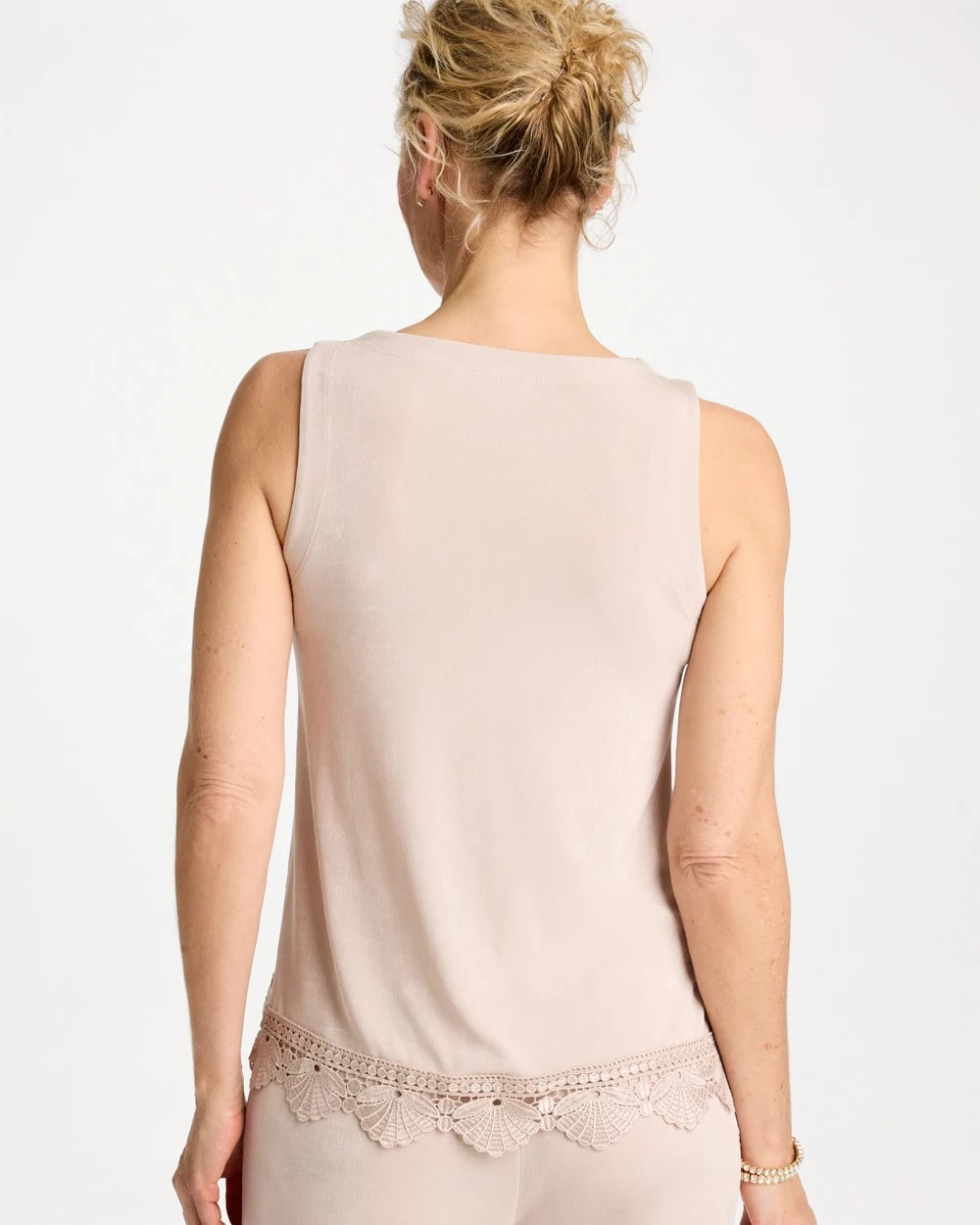 Chico's Travelers™ Scallop Lace Tank Smokey Taupe