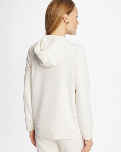 Chico's Zenergy® Soft Waffle Hooded Top Cream
