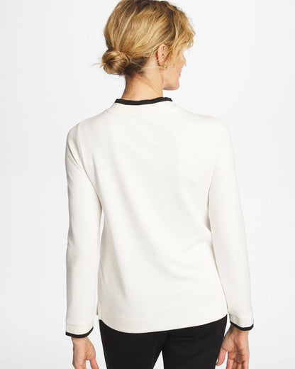 Chico's Zenergy® Double-Knit Applique Top Ecru
