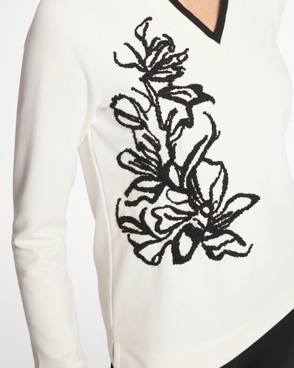 Chico's Zenergy® Double-Knit Applique Top Ecru