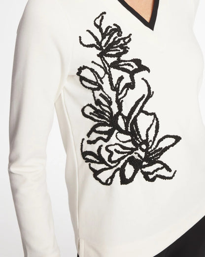 Chico's Zenergy® Double-Knit Applique Top Ecru