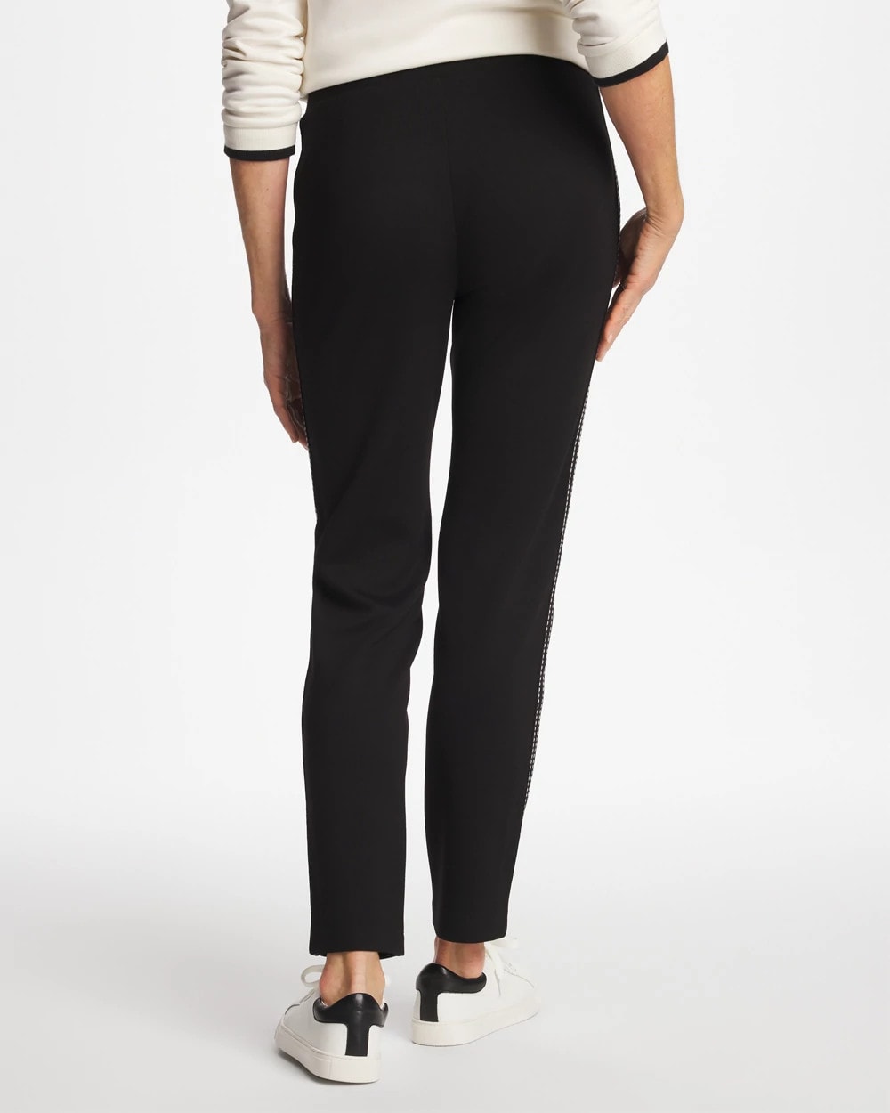 Chico's Zenergy® Double-Knit Pick Stitch Ankle Pants Black