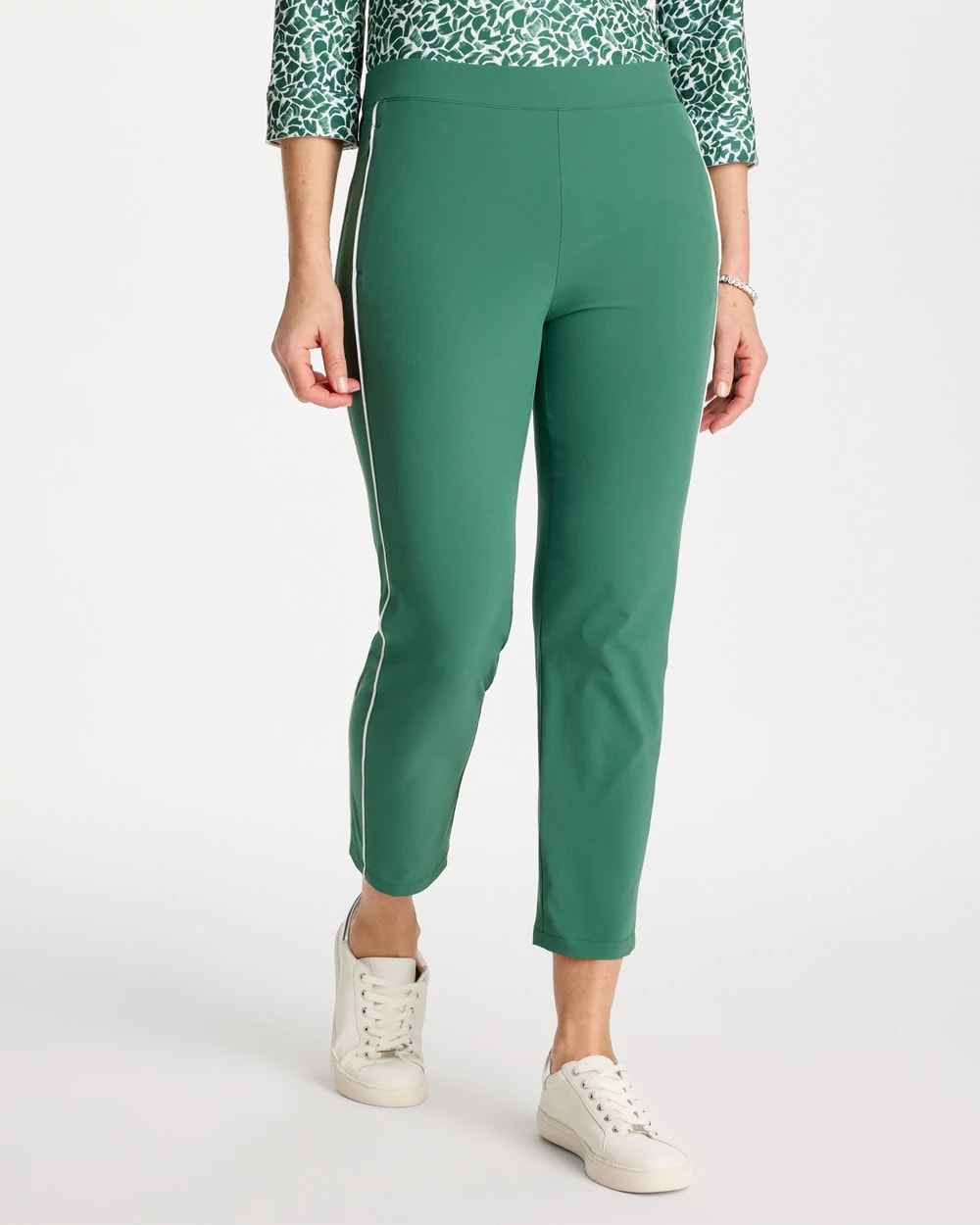 Chico's Zenergy® UPF Side Piping Ankle Pants Water Lily Green